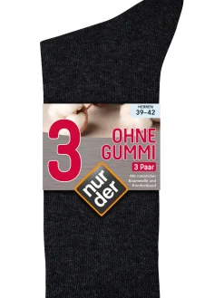 NUR DER Socken Ohne Gummi 3er Pack - schwarz - Größe 39-42> Best