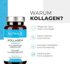 Nutralie  Kollagen + Hyaluronsäure + Coenzym Q10 + Vitamine A, C, D und B12 + Zink|