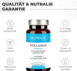 Nutralie  Kollagen + Hyaluronsäure + Coenzym Q10 + Vitamine A, C, D und B12 + Zink|