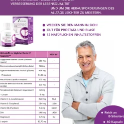 Nutrilago® REGEN50 STRONG -PROSTATA, MÄNNERGESUNDHEIT, LIBIDO, Komplex-Reich an Beta-Sitosterol uvm.| Clearance
