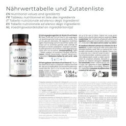 nutri+ Vitamin D3 K2 Tabletten Depot - vegan und hochdosiert| Clearance