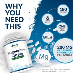 Nu U Nutrition Magnesiumcitrat 200mg><noscript><img width=