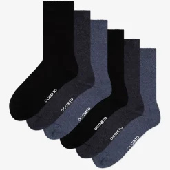 Occulto Socken Herren ohne Naht ohne Gummibund Baumwolle 6er Pack (Modell: Oliver) BlueMix 47-50> Hot