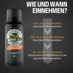 one:47® After Party Shots mit Elektrolyten und Vitaminen|