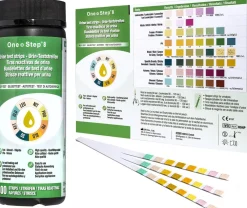 100 One+Step Urinteststreifen für 8 Indikatoren - Gesundheitstest inkl. Referenzfarbkarte>one-step