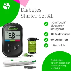OneTouch Select Plus Flex® Diabetes Starter-Set XL mmol/l, 40 Teststreifen, 40 sterile Lanzetten, 1 Stechhilfe> Outlet