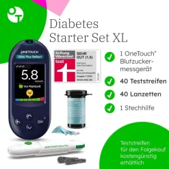 OneTouch Ultra Plus Reflect® Diabetes Starter-Set XL mmol/l, 40 Teststreifen, 40 sterile Lanzetten, 1 Stechhilfe| New