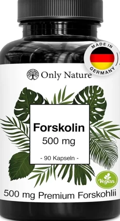 Only Nature® Forskolin 500 mg – Pflanzliche Unterstützung der Blase – Hochdosiert mit 20 % Forskolin| Sale