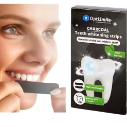 OptiSmile Aktivkohle Zahnaufhellungsstreifen - sichtbar weißere Zähne|