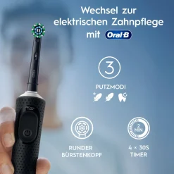 Oral-B Vitality Pro Elektrische Zahnbürste, 3 Putzmodi für Zahnpflege, Designed by , blau #Vi|BRAUN Sale