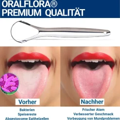 Oralflora  Zungenschaber aus Edelstahl  Zungenreiniger><noscript><img width=