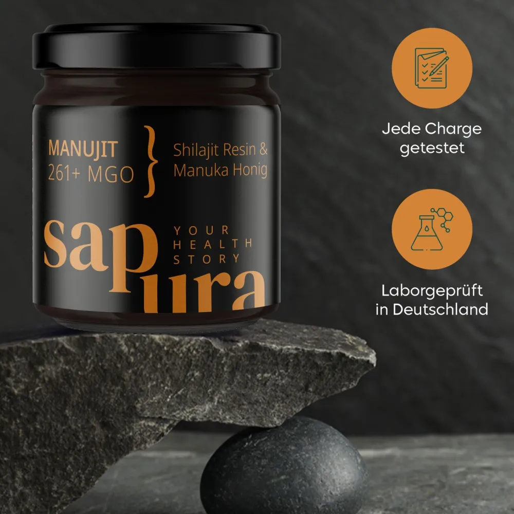 Original Manujit® - Shilajit & Manuka Honig 261MGO * DUO Komplex * 60g + Dossierlöffel> New