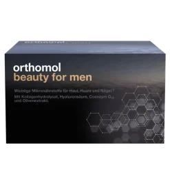 Beauty for Men - für Haut, Haare und Nägel, mit Hyaluronsäure, Kollagen und Coenzym Q10 - Trinkampullen>Orthomol Online
