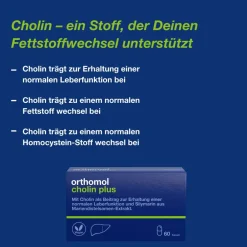 Cholin Plus - zur Erhaltung einer normalen Leberfunktion - mit Silymarin aus Mariendistel-Extrakt|Orthomol Clearance