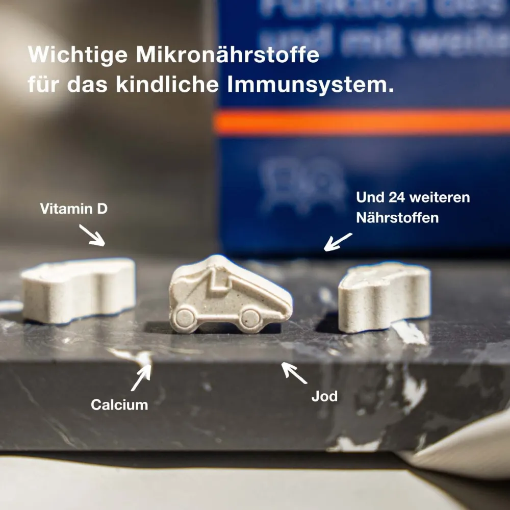 junior C plus - mit Vitamin C als Beitrag zu einer normalen Funktion des Immunsystems - Waldfrucht-Geschmack - Kautabletten>Orthomol