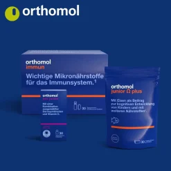 junior C plus - mit Vitamin C als Beitrag zu einer normalen Funktion des Immunsystems - Himbeer/Limetten-Geschmack - Direktgranulat|Orthomol Sale