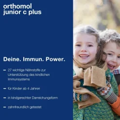 junior C plus - mit Vitamin C als Beitrag zu einer normalen Funktion des Immunsystems - Mandarine/Orangen-Geschmack - Kautabletten><noscript><img width=