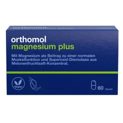 Magnesium Plus - für eine normale Muskelfunktion - mit 150 mg Magnesium und Superoxid-Dismutase aus Melonenfruchtsaft-Konzentrat|Orthomol