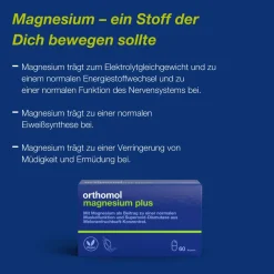 Magnesium Plus - für eine normale Muskelfunktion - mit 150 mg Magnesium und Superoxid-Dismutase aus Melonenfruchtsaft-Konzentrat|Orthomol