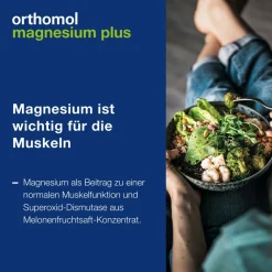 Magnesium Plus - für eine normale Muskelfunktion - mit 150 mg Magnesium und Superoxid-Dismutase aus Melonenfruchtsaft-Konzentrat|Orthomol