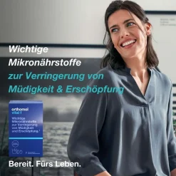 Orthomol Vital f für Frauen - bei Müdigkeit - mit B-Vitaminen, Omega-3, Magnesium - Granulat/Tabletten/Kapseln -Orangen-Geschmack| Hot