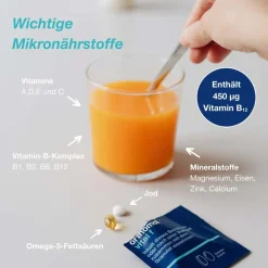 Orthomol Vital f für Frauen - bei Müdigkeit - mit B-Vitaminen, Omega-3, Magnesium - Granulat/Tabletten/Kapseln -Orangen-Geschmack| Hot