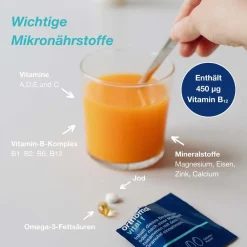 Vital f für Frauen - bei Müdigkeit - mit B-Vitaminen, Omega-3, Magnesium - Granulat/Tabletten/Kapseln - Grapefruit-Geschmack|Orthomol Sale