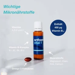Vital f - Mikronährstoffe für Frauen - bei Müdigkeit und Erschöpfung - mit B-Vitaminen, Omega-3 und Magnesium - Trinkampullen/Kaps.><noscript><img width=