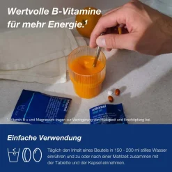 Vital m für Männer - bei Müdigkeit - mit B-Vitaminen und Omega-3 - Granulat/Tabletten/Kapseln - Orangen-Geschmack|Orthomol Clearance