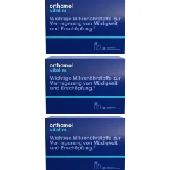Orthomol Vital m für Männer - bei Müdigkeit - mit B-Vitaminen, Omega-3 und Magnesium - Trinkampullen/Kapseln - Orangen-Geschmack> Clearance