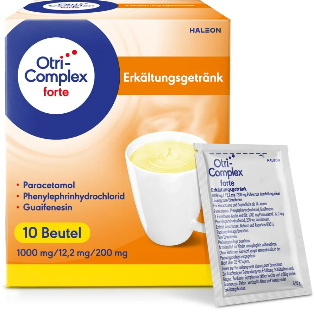 OtriComplex forte Erkältungsgetränk 1000 mg Paracetamol, 12,2 mg Phenylephrinhydrochlorid, 200 mg Guaifenesin> New