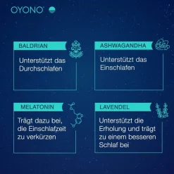 OYONO® Nacht Intens mit 1,9mg Melatonin und Ashwagandha, Baldrian, Lavendel><noscript><img width=