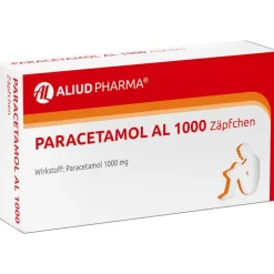 Paracetamol AL 1000 Zäpfchen bei akuten Schmerzen und Fieber>Aliud Clearance