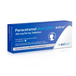 Paracetamol plus Coffein axicur 350 mg/50 mg Tabletten> Online