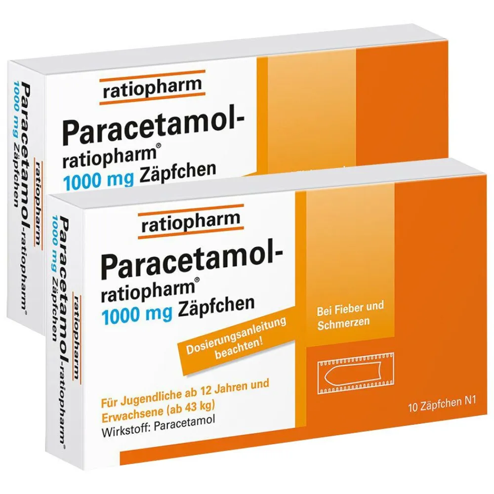 Paracetamol-® 1000 mg Zäpfchen>ratiopharm Hot