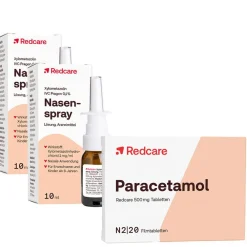 Paracetamol 500 mg gegen Schmerzen + Xylo 0,1 % Nasenspray|Redcare Outlet