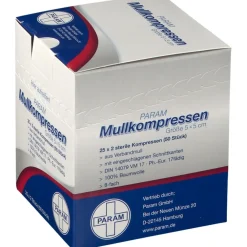 Mullkompressen 5 cm x 5 cm steril 8-fach>PARAM Discount