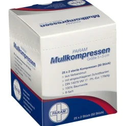 Mullkompressen 5 cm x 5 cm steril 8-fach><noscript><img width=