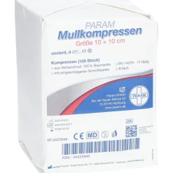 Mullkompressen 10 cm x 10 cm unsteril 8-fach><noscript><img width=