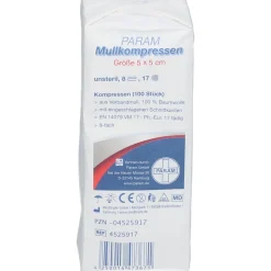 Mullkompressen 5 cm x 5 cm unsteril 8-fach>PARAM New