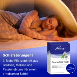 ® Night 3-fache Pflanzenkraft aus Baldrian, Melisse und Passionsblume für einen erholsamen Schlaf>Pascoflair Best