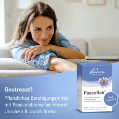 ® pflanzliches Beruhigungsmittel mit Passionsblume bei innerer Unruhe z.B. durch Stress|Pascoflair Hot