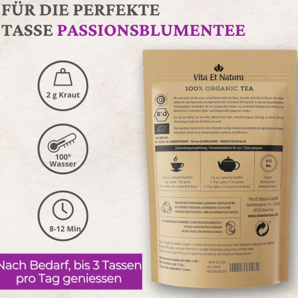 Passionsblumenkraut rein biologisch - Vita Et Natura® Teemanufaktur> Best