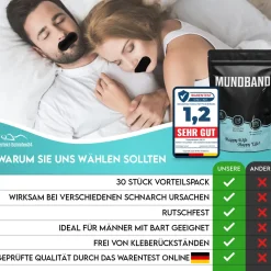 Perfekt-Schlafen24 - 30 x Antischnarch Mundpflaster in Schwarz><noscript><img width=