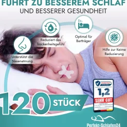 Perfekt-Schlafen24 - 120 x Mundpflaster gegen Schnarchen Transparent><noscript><img width=