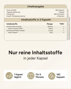 ® Artischocken Kapseln - 100:1 Artischocken-Extrakt mit 113mg Cynarin pro Kapsel|plantomol Discount