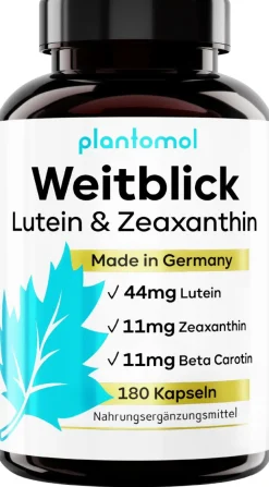 ® Augenvitamine mit Lutein Zeaxanthin Beta Carotin Vitamin A & Vitamin B2 - Weitblick|plantomol Best