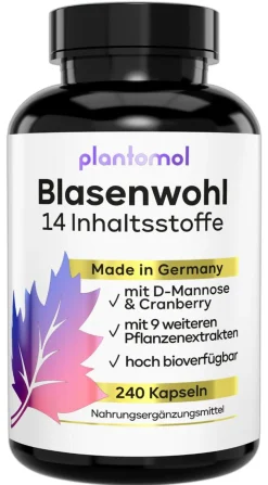® Cranberry Kapseln mit D-Mannose Goldrute & Bärentraubenblätter - Blasenwohl>plantomol Online