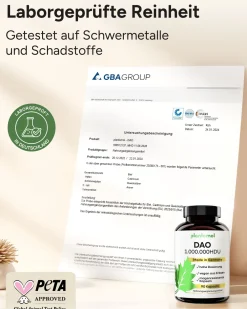 ® DAO Kapseln vegan - 1.000.000 HDU pro Kapsel - DAO-Enzym aus Erbsen><noscript><img width=