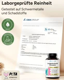 ® Lungenkraut PLUS Kapseln - 16-fach Komplex mit Lungwort Malvenblättern Thymian & mehr|plantomol Online